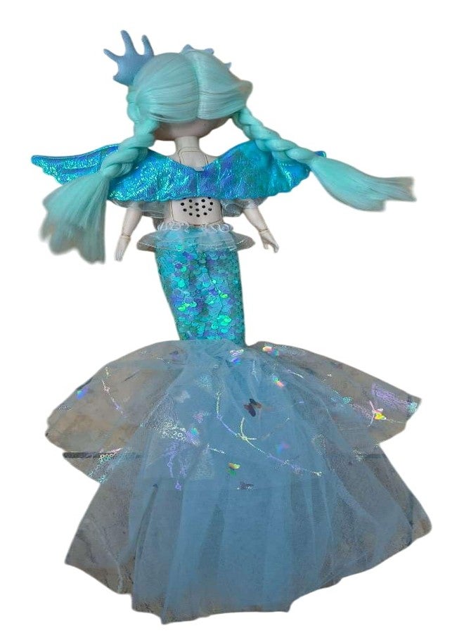 ONOTIC Musical Mermaid Doll with Wings, Sequin Dress and Butterfly Decorations, Large Size with Keychain Mermaid (Blue) - Image 2